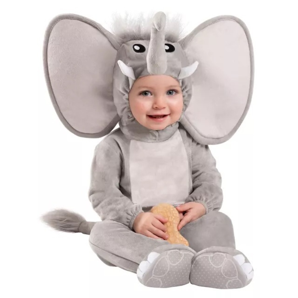 Gray Elephant Kids Costume - Plush Toddler Elephant Outfit